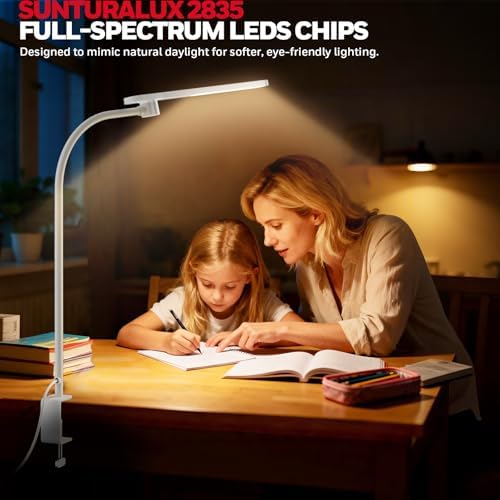 Honeywell HJ2 Clip On LED Desk Lamp with Clamp, Adjustable Reading Light - Image 6