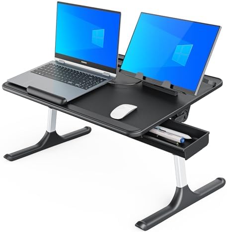 SAIJI Lap Desk for Bed, X-Large Foldable Laptop Table with Book Stand by SAIJI