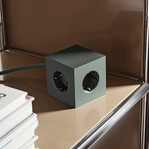 Avolt Square 1 Power Cube | Iconic Scandinavian Design Power Strip with USB Ports | 3 Type B Outlets, Fast Charging | Magnetic Base, 5.9ft Cord | Red Dot Award-Winner (Green, USB A - 5.9ft) - Image 3