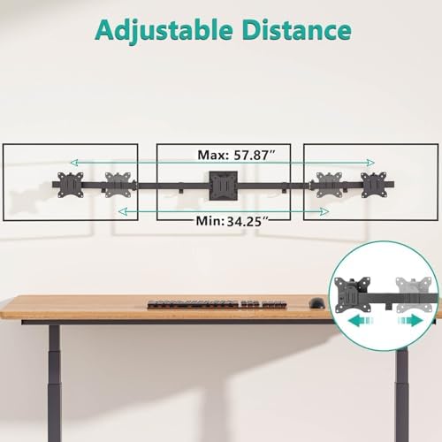 WALI Triple Monitor Wall Mount for 17 to 32 inch Screens, up to 15.4lbs - Image 6