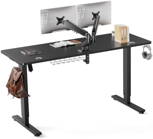 SIAGO 63 x 24 Inch Electric Standing Desk with Dual Monitor Stand by SIAGO