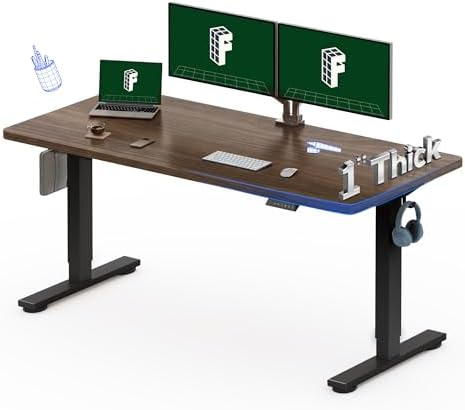 FLEXISPOT 60"x24" Electric Standing Desk, Black Walnut by Unknown