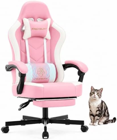 Mistpeople Gaming Chair, Ergonomic High Back Computer Chair with Footrest, Lumbar Support & Pocket Spring Cushion, Comfortable Swivel Home Office Desk Chair for Adults by Unknown