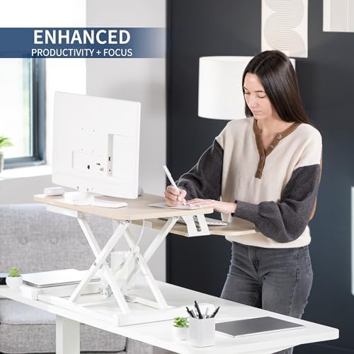 VIVO Light Wood 26 in Standing Desk Converter, DESK-V026KF - Image 5