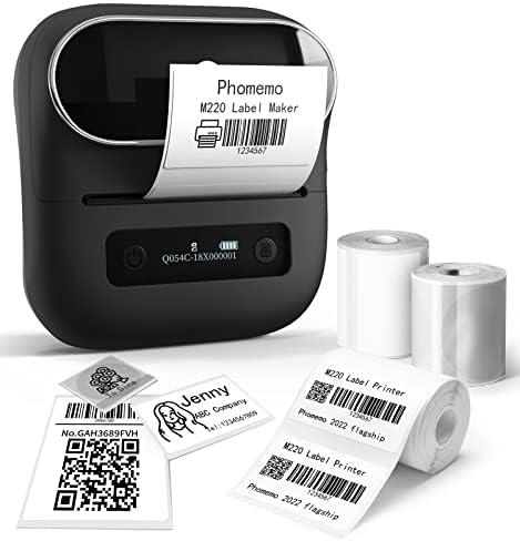 Phomemo M220 Label Maker,3.14" Bluetooth Thermal Printer with 3 Label by Phomemo