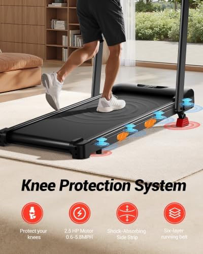 15% Incline Walking Pad Treadmill, Under Desk Treadmills for Home - Image 4