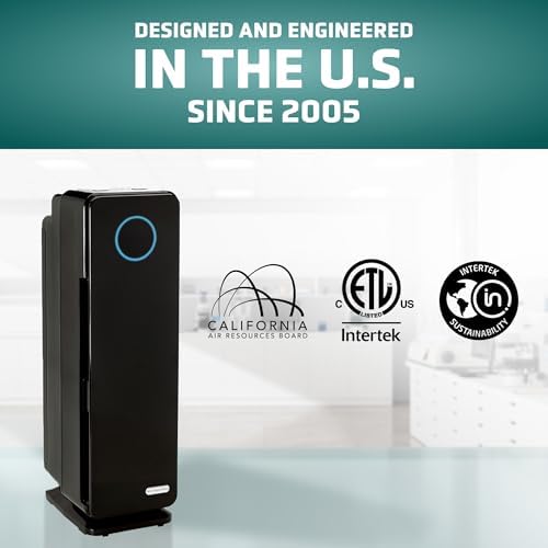 GermGuardian 5-In-1 HEPA Air Purifier for Home, Pet Air Purifier with HEPA Air Filter & UV-C Light, AC4300BPTCA, 743 Sq. Ft., 22'' Tower, Black - Image 4