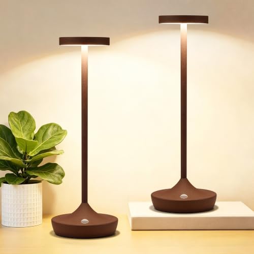 2 Pack Rechargeable Cordless Table Lamps 6000mAh LED Battery Table Light by YHT