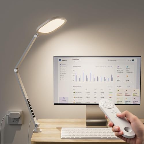 LitONES LED Desk Lamp for Home Office with Clamp, White by LitONES