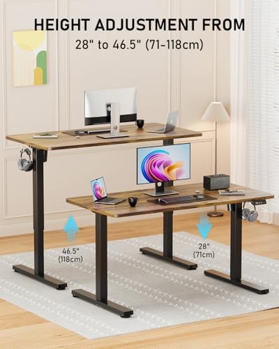 40" Small Electric Standing Desk Adjustable Height for Home Office - Image 4