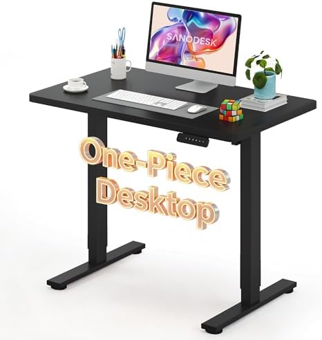 SANODESK One-Piece Electric Height Adjustable Standing Desk 40''x 24'' by sanodesk