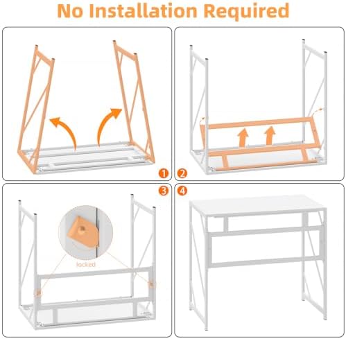 Elephance Folding Desk Writing Computer Desk for Home Office No-Assembly - Image 4