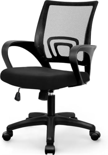 NEO CHAIR Office Computer Ergonomic Mid-Back Mesh Desk Chair, Dark Black by NEOCHAIR