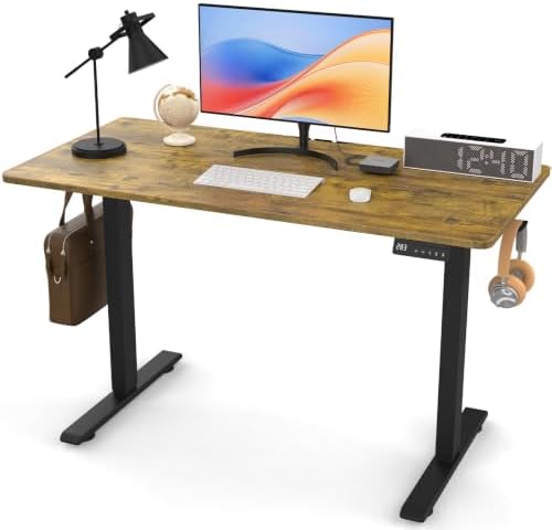 47.2" Electric Standing Desk, Adjustable Desk with 3 Memory Height by HMLANGQI