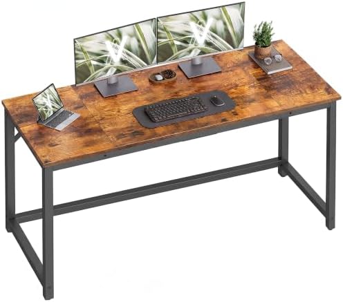 VASAGLE Computer Desk, Steel Frame Gaming Desk for Home Office, 55.1 Inch by VASAGLEbySONGMICSHOME