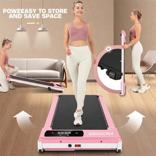 ANCHEER Walking Pads, 2 in 1 Under Desk Treadmill 2.5HP Compact Running Machine with Remote Control, 300lbs Weight Capacity for Home/Gym/Office,Ultra-Quiet, Installation-Free - Image 6