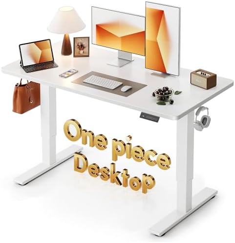 CubiCubi 48 x 24 Electric One-Piece Standing Desk, White by CubiCubi