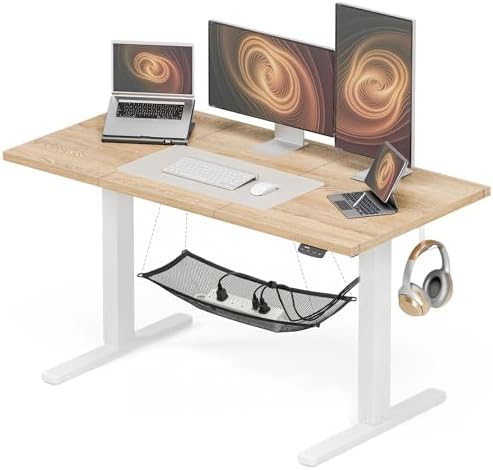 Acrolix 48x24 Electric Standing Desk with Cable Net, Oak by Acrolix