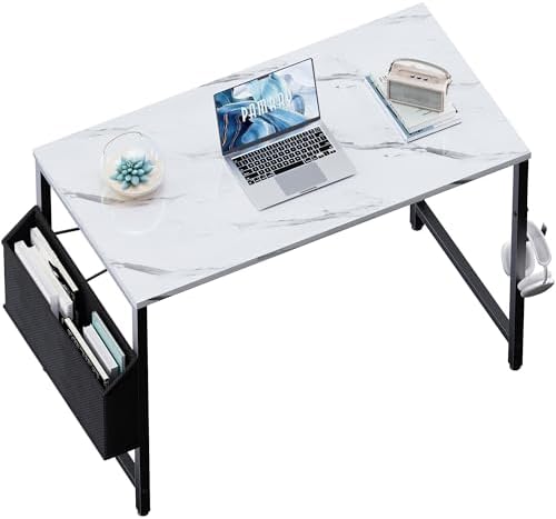 Pamray 32 Inch Computer Desk for Small Spaces with Storage Bag, Home Office Work Desk with Headphone Hook, Small Study Writing Table by PAMRAY