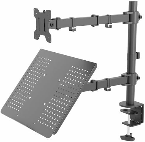 VIVO Black Fully Adjustable 13 to 32 inch Single Computer Monitor and Laptop Desk Mount Combo, Stand with Grommet Option, Fits up to 17 inch Laptops (STAND-V002C) by VIVO