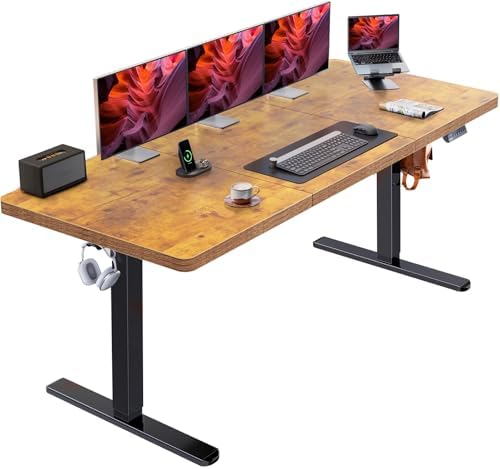 HUANUO 71 x 30 Inch Large Electric Standing Desk, Brushless Motor, Vintage by HUANUO