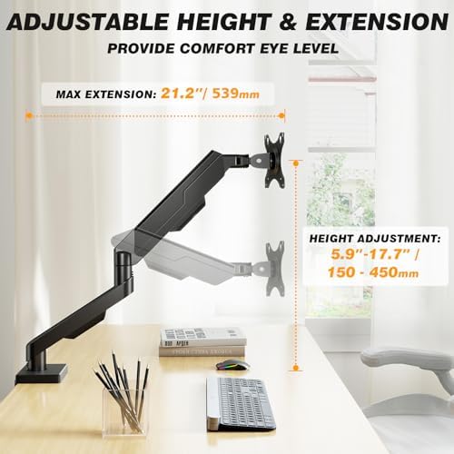 5Rcom Single Monitor Arm for 13-35 Inch Computer Screens - Image 4