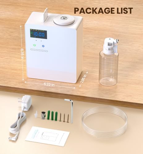 Waterless Essential Oil Diffuser 5000 Sq.Ft for Whole House, 200ml Cold Air Scent Machine with Bluetooth App Control, Quiet No-Heat HVAC Fragrance Diffuser for Home Hotel Office, White - Image 7