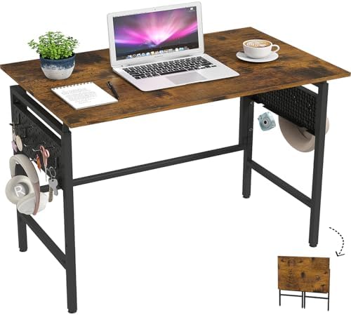 Hadulcet Folding Desk 40" Foldable Desk with Removable Pegboards by Hadulcet