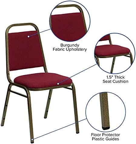 Flash Furniture Hercules Trapezoidal Back Stackable Banquet Chair, Burgundy - Image 4