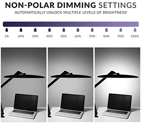 Neatfi Elite HD XL Task Lamp | 22-Inch Wide | 2,260 Lumens | 3 Color Temperature Modes | Non-Polar Dimming Desk Lamp (Black-2, CCT with Clamp) - Image 5