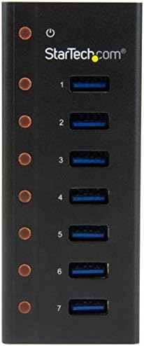 StarTech.com 7 Port USB 3.0 Hub (5 Gbps) - Metal Enclosure - Desktop or Wall Mountable - Rugged & industrial Powered USB Expander and Splitter Hub (ST7300U3M) - Image 3