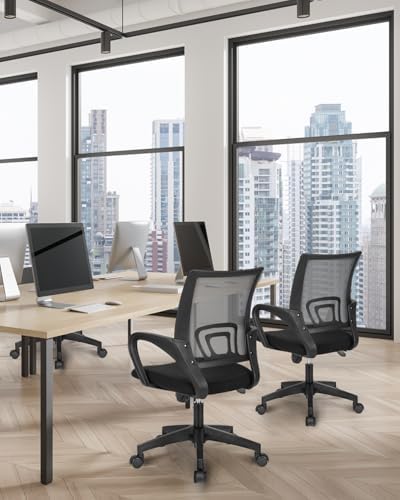 NEO CHAIR Office Computer Ergonomic Mid-Back Mesh Desk Chair, Black 2pack - Image 2