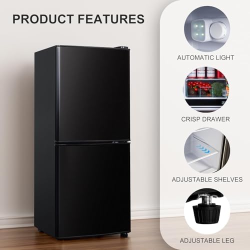 4.2 Cu Ft Mini Fridge for Bedroom, 2 Door Small Fridge, Small Refrigerator - Image 4