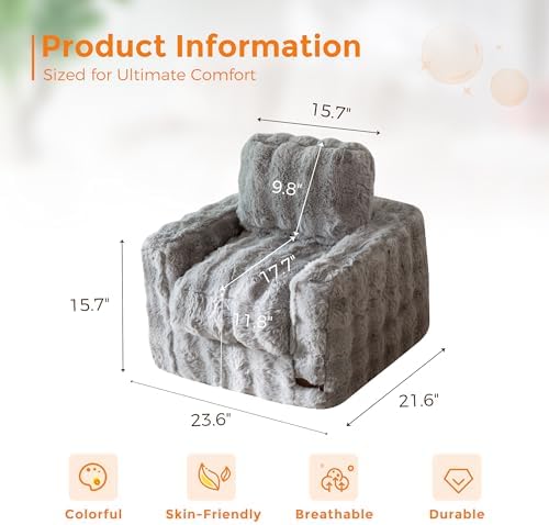 MAXYOYO Kids Bean Bag Chair, Comfy Upholstered Bean Bag Sofa with Filler - Image 2