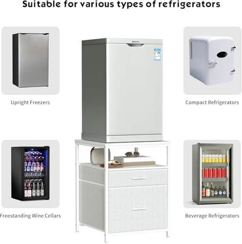 Herture Mini Fridge Stand with 3 Storage, Small Refrigerator Stand for Dorm - Image 5