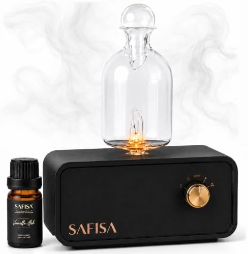 Nebulizing Waterless Essential Oil Diffuser, 700 Sq. Ft. Aromatherapy by SAFISA