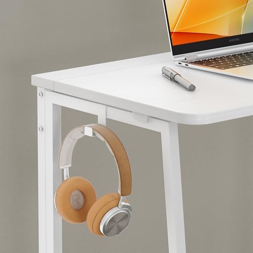 WOHOMO Folding Desk, 47.2" Foldable Computer Desk for Bedroom, Space Saving Computer Table Writing Workstation for Home Office, Easy Assembly, White - Image 6