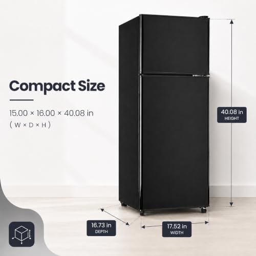 4.5 Cu.Ft Mini Fridge with Freezer, 2-Door Compact Refrigerator for Dorm/Office/Bedroom, Energy Efficient & Quiet, Black - Image 2