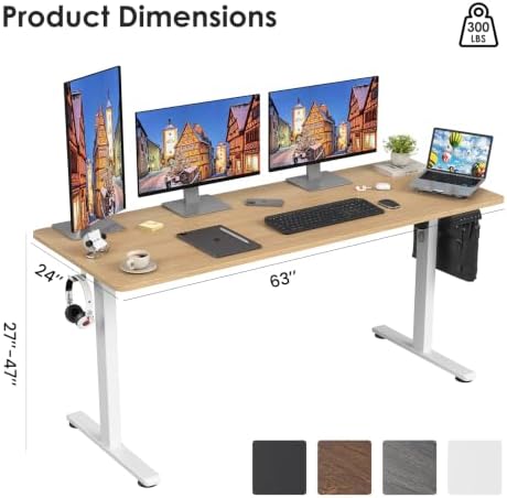STARY Electric Standing Desk Adjustable Height Sit Stand Home Office Desk with Splice Board - Image 3