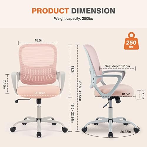 Sweetcrispy Home Office Chair, Mesh Office Chair, Lumbar Support - Image 3