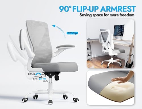 Office Chair: 330LBS Mesh Ergonomic Desk Chair Comfy with 3D Lumbar& Swivel - Image 3