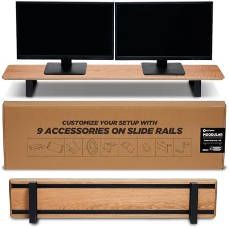 ULTRARM Moodular Wooden Monitor Stand Desk Organizer, Large 45.6" Oak by ULTRARM