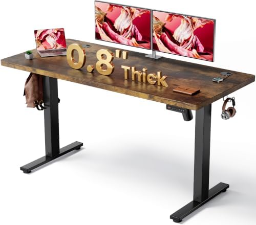 Brown 47x24 in Electric Standing Desk, 0.8 Inch Thick Tabletop by Unknown
