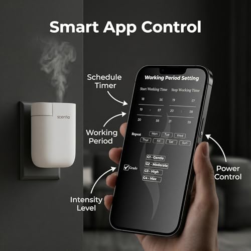 Waterless Plug-in Cold-Air Scent Diffuser with App Control, 600 Sq. Ft - Image 5