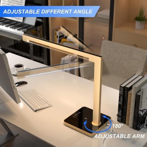 Dimmable Desk Lamp with Charging Station, 15W CCT Table Lamp - Image 6