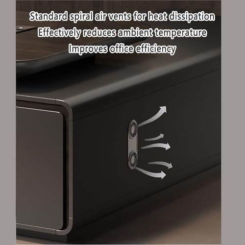 Executive Office Desk with Storage Cabinet,Modern l Shaped Executive Desk,50MM Thick Desktop for CEO Office, Reception & Commercial Workspace - Image 6