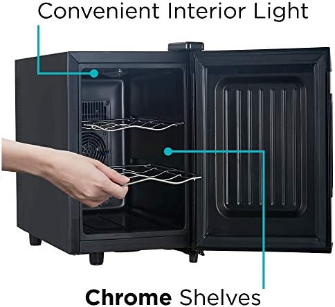 BLACK+DECKER 6-Bottle Thermoelectric Wine Chiller, BD60316, Mirrored Door - Image 6