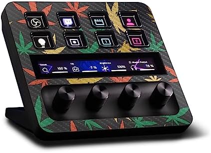 MightySkins Carbon Fiber Skin Compatible with Elgato Stream Deck + - Rastafari Kush | Protective, Durable Textured Carbon Fiber Finish | Easy to Apply, Remove, and Change Styles | Made in The USA by MIGHTY+SKINS