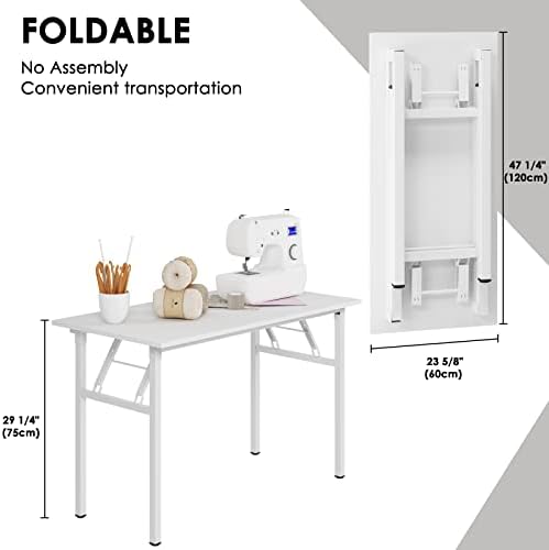 Need Office Computer Desk 47.2x23.6 in Sturdy Folding Laptop Table White - Image 3
