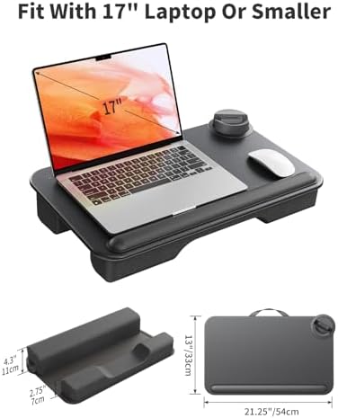 SAIJI Laptop Lap Desk with External Monitor Holder Fits Up to 17" Laptops - Image 6